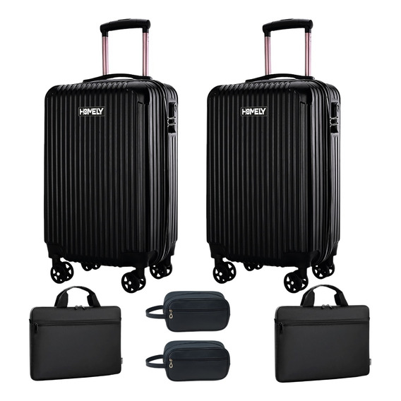 Set X2 Maleta Cabina Homely 10kg + Bolso Notebook + Necesser