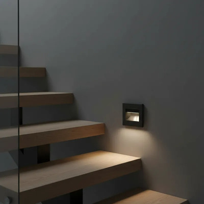 Embutido Pared Ideal Escalera Web Led Negro Exterior Deco Negro