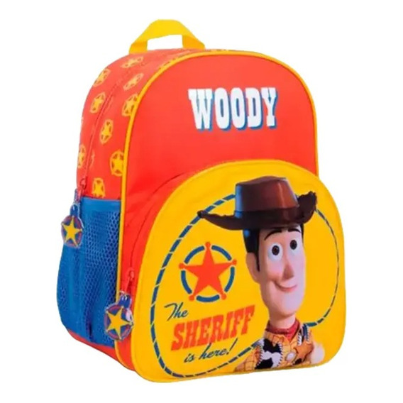 Mochila Toy Story Woody Roja Con Bolsillo Amarillo Febo