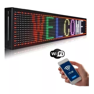 Cartel Led Programable Pasante Wi Fi Movimiento 220 V 