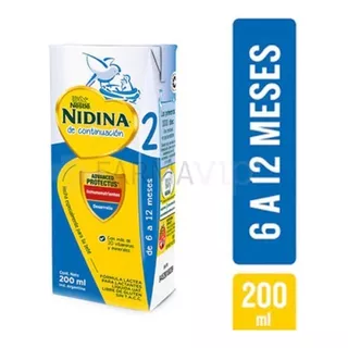 Leche De Fórmula Líquida Sin Tacc Nestlé Nidina 2 En Brick De 24 De 200g - 6  A 12 Meses