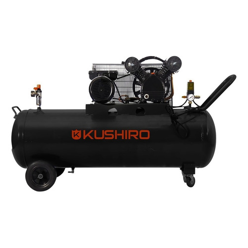 Compresor de aire eléctrico portátil Kushiro K100-3 monofásico 100L 3hp 220V negro