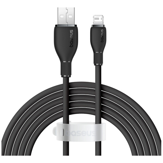 Cable rápido Baseus de 2,4 A para iPhone USB Lightning de 2 m, color negro