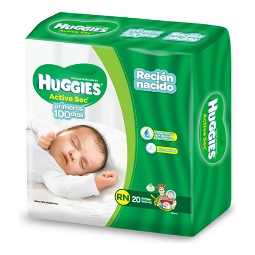 Pañales Huggies Active Sec  RN