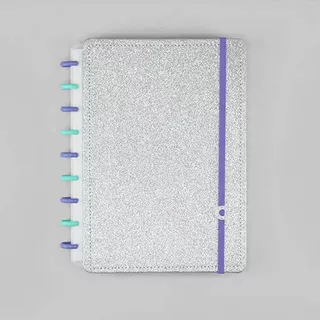 Caderno Inteligente Lets Glitter Silver 2.0 Médio