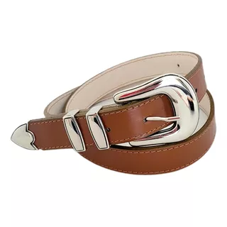 Cinturon De Cuero 100% - Hebilla Y Puntera - Suela