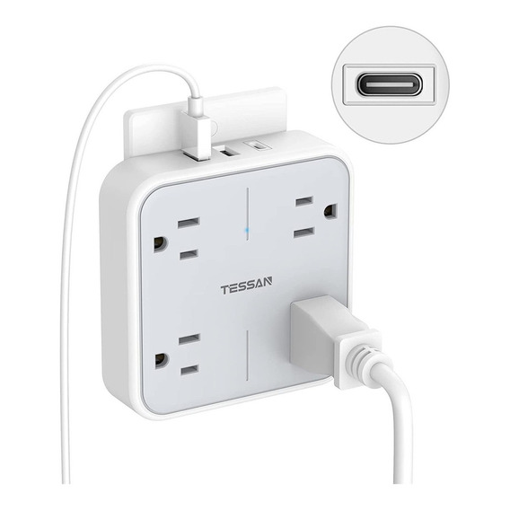 Adaptador De Cargador De Pared Multiconector, 3 Usb (1 Usb C