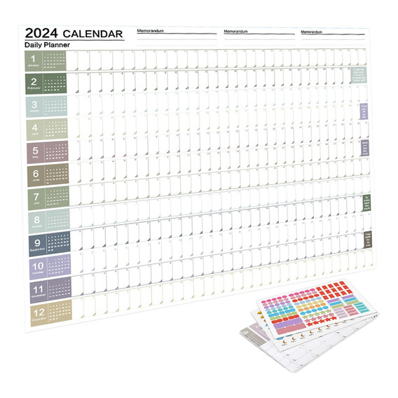 Calendario Para Colgar En La Pared Póster Anual 2024 Para