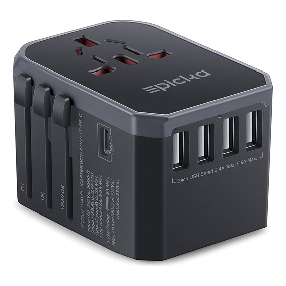 Adaptador Enchufe Universal Clavija Electrica Con Usb Tipo C