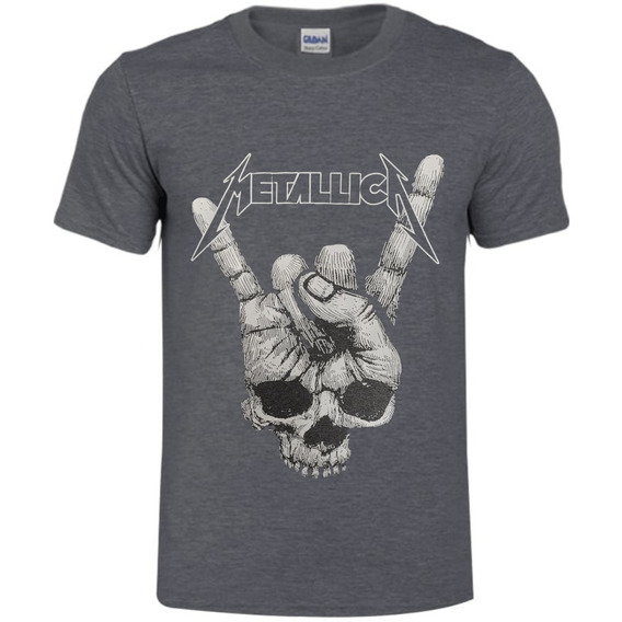 Camiseta Hombre Metallica Gris