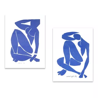 Set 2 Cuadros Canvas Desnudo Azul Iii Y Iv Matisse 30x40 