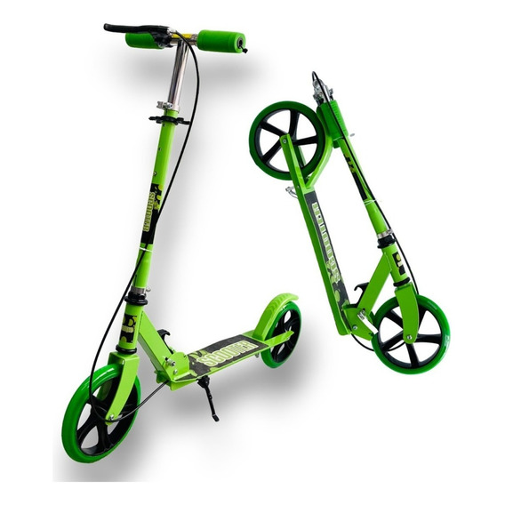 Monopatin Scooter Italy Mega Aluminio Ruedas 200mm Plegable Color Verde