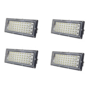 Pack X 4 Reflector Led Blanco 50w Bajo Consumo Exterior
