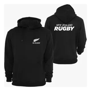 Buzo New Zeland Rugby Logo Hoddie Algodon