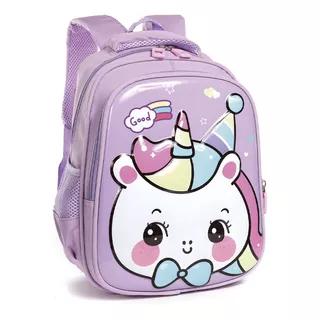 Mochila Infantil Escolar 13 Pulgadaas 51842 Color Violeta Diseño De La Tela Rigida