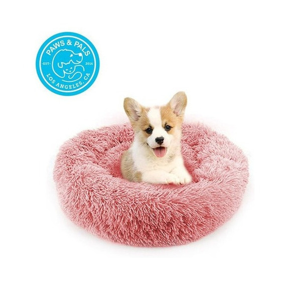 Cama Para Perros- Gatos Mascota Redonda Suave Antideslizante Color Rosa