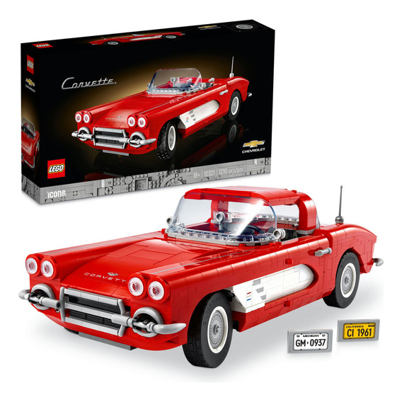 LEGO® Icons Corvette: set de construcción para adultos, réplica del auto deportivo, ideal para amantes de los coches clásicos 10321