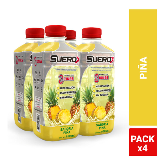 Pack Suerox Bebida Isotónica Piña 4x630 Ml