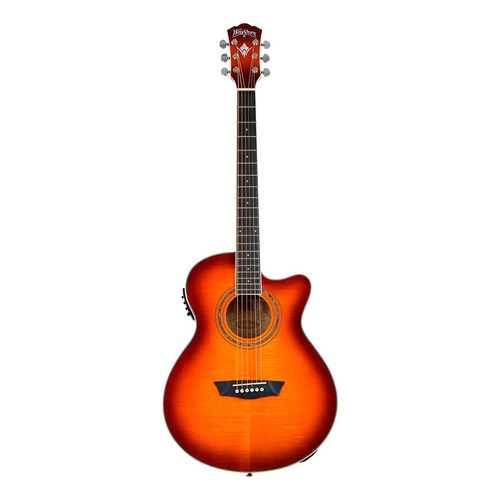 Guitarra Electroacústica Washburn Ea15 Color Marrón claro Material del diapasón Palo de rosa Orientación de la mano Diestro