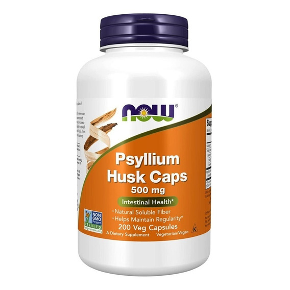 Psyllium Husk Caps 500mg Fibra Salud Intestinal Now 200 Cáp