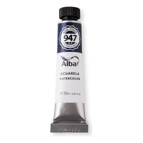 Acuarela Profesiona Alba Pomo 10ml Grupo 2 Color Azul Ftalo - 947