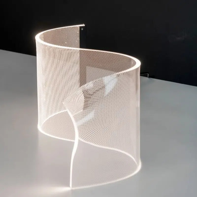 Velador De Mesa Glow Acrilico Led Calido Diseño Moderno Cie Negro Transparente