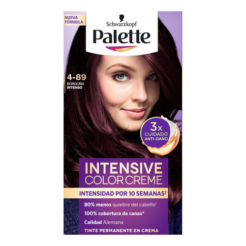 Kit Tinte Schwarzkopf Professional  Palette Palette intensive color cream tono 4-89 borgoña intenso para cabello