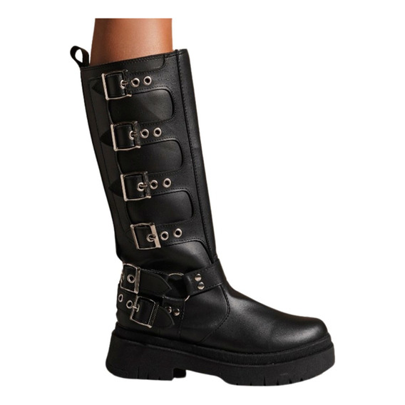 Botas Afrika Umi Mujer Cuero Sintetico Hebillas Tendencia