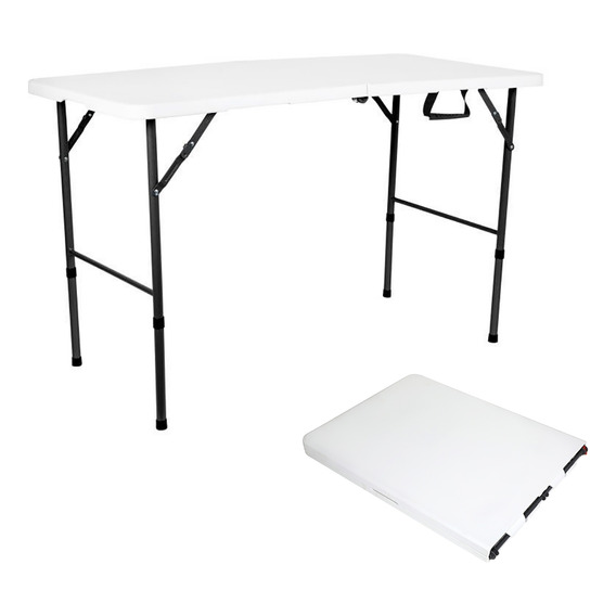 Mesa Plegable Portátil De Plástico Portafolio 120 Cm Blanco