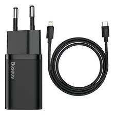 Carregador Turbo Baseus 20w Com Cabo Para iPhone 14 Cor Preto