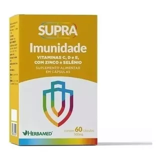 Supra Imunidade 500mg Com Zinco E Selênio Herbamed C/60 Cáps