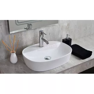 Lavabo De Baño De Sobreponer Esatto Econokit Skanda Blanco Brillante 