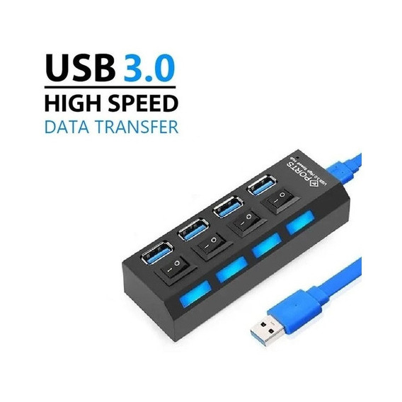 Hub Usb 3.0 4 Puertos Con Switch De Encendido