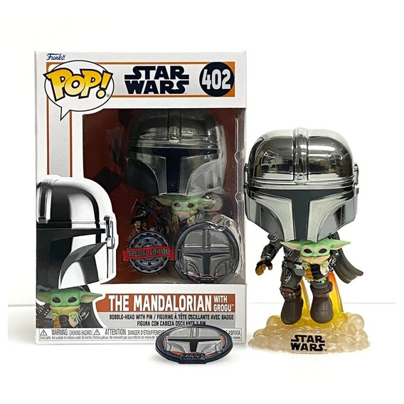 Pop Star Wars:the Mandalorian With Pin #402