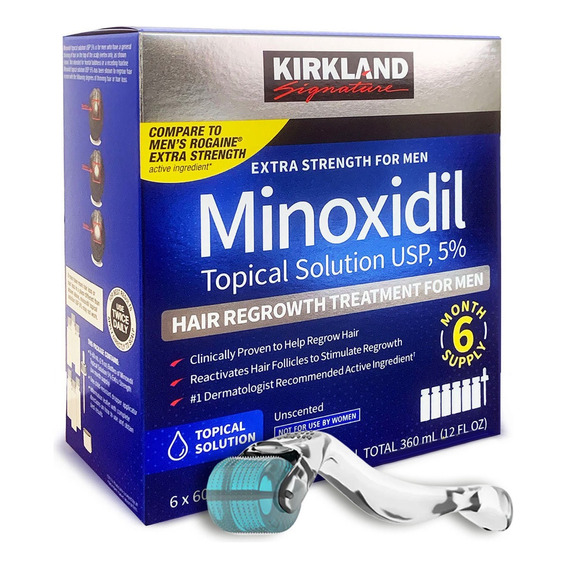 Minoxidil 5% + Dermaroller Pro 540 Agujas 0.25 Mm Titanium