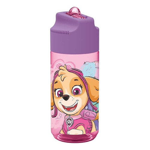 Botella Tritán Paw Patrol 430 Ml Con Pajita Color Rosa