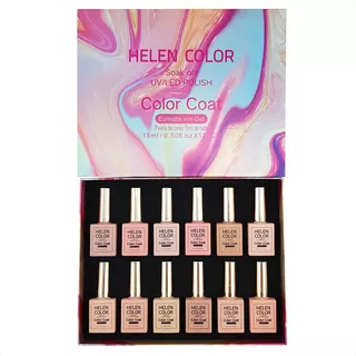 Kit Esmalte Em Gel Tons De Nude 12 Cores Helen Color