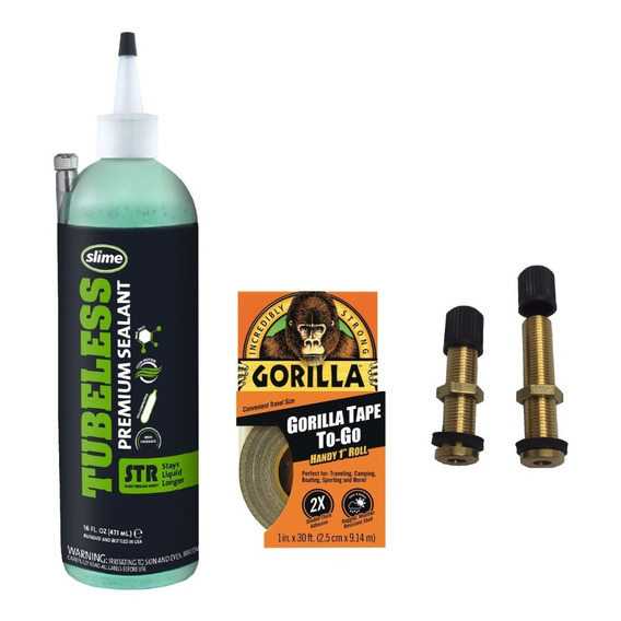 Kit Tubelees-valvulas Agujero Grande+cinta Gorilla+slime Str