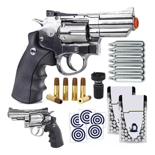 Revólver 38 Airgun Full Metal Rossi Co2 4.5mm Combo 