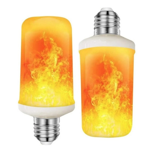 Lampara Foco Led Fire Efecto Fuego A60 4w Luz Calida X2 Unid Color de la luz Amarillo