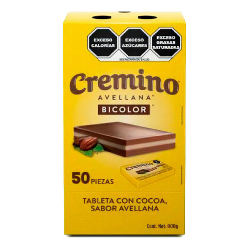 Cremino Avellana Bicolor Chocolate Caja 50 Pz Dulce Mexicano