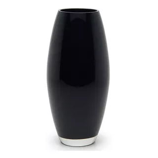 Vaso Oliva G Leitoso Preto Murano Cristais Cadoro