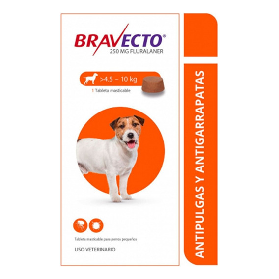 Bravecto Antipulgas Para Perro De 4.5 A 10 Kg X 1 Tableta