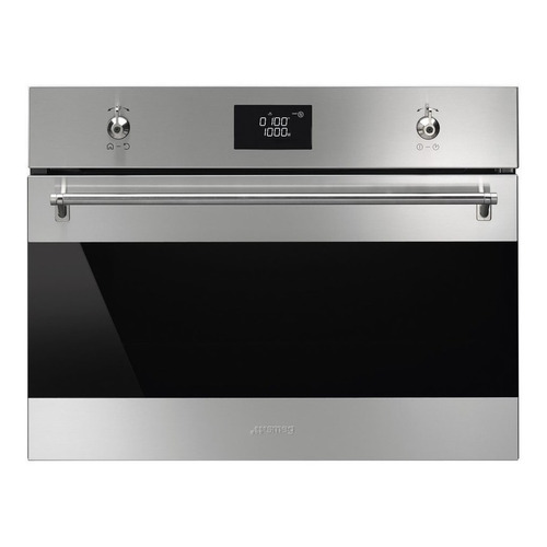 Horno combinado microondas empotrable eléctrico Smeg Classica SF4390MCX 50L stainless steel 220V-240V