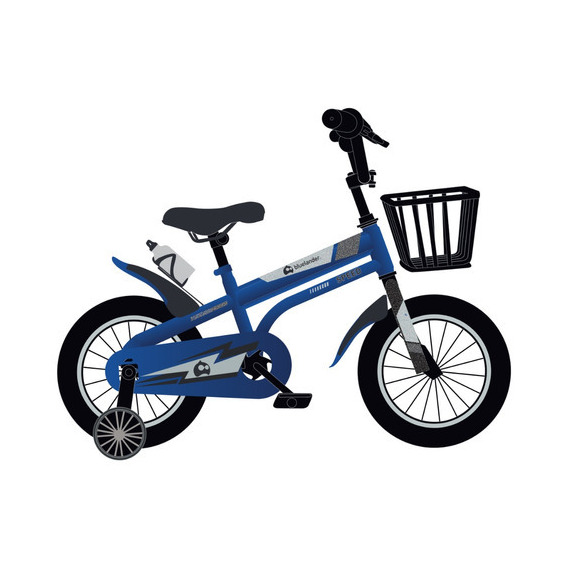 Bicicleta Infantil Para Niño Rodada 16 Con Ruedas Auxiliares Color Azul