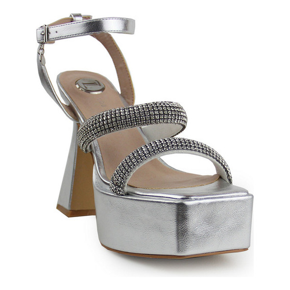 Sandalia Para Mujer Lob Footwear Pu Plata 92404090