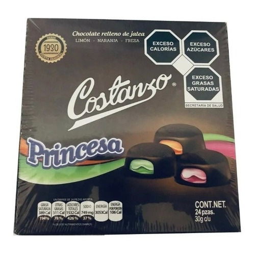Chocolate Princesa Costanzo, Caja Con 24 Piezas 30g C/u