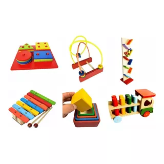 Kit De 6 Brinquedos Coordenação Motora Primeira Infância