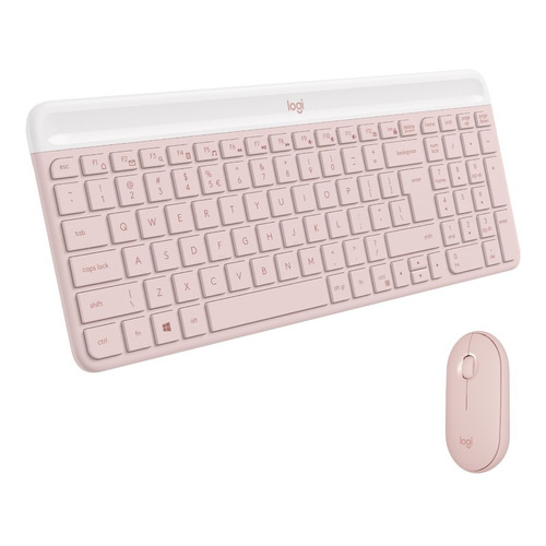 Kit de teclado y ratón inalámbricos Logitech Mk470 Pink