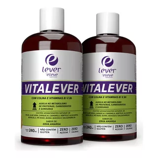 Vitalever 240ml - Vitaminas B1, B6 E Nutrientes - Kit 2 Uni
